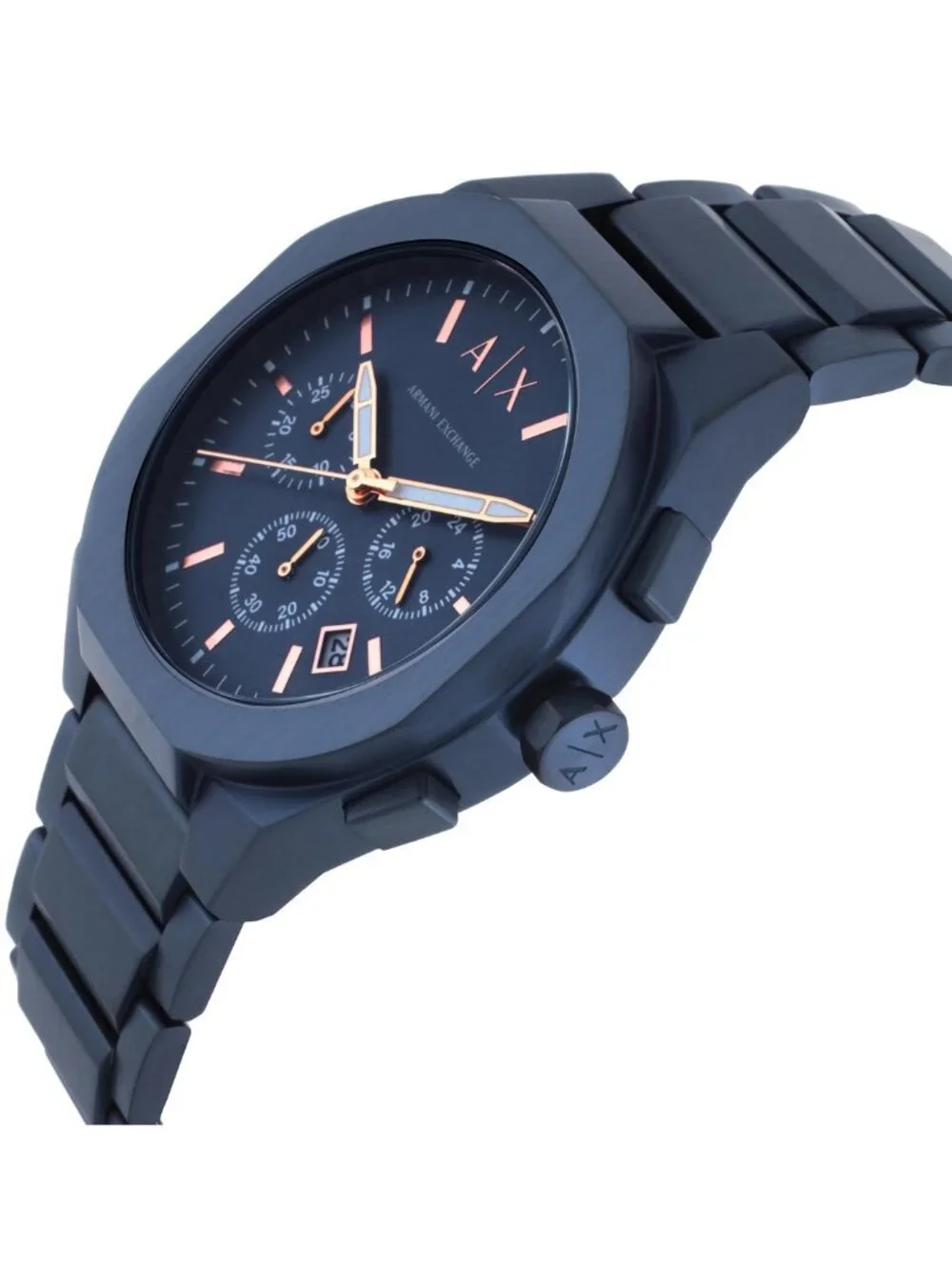 NWT Armani Exchange Sync Chronograph Quartz Blue Dial Men's Watch